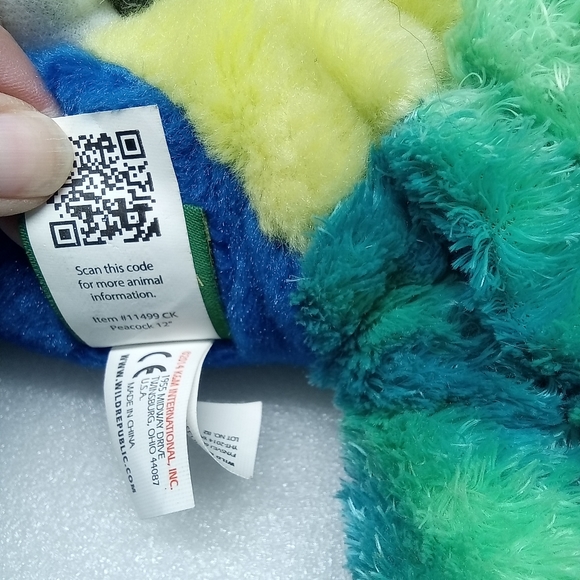 Wild Republic Peacock Bird Plush Stuffed Animal Colorful 12 Inch 2014. - Picture 11 of 12